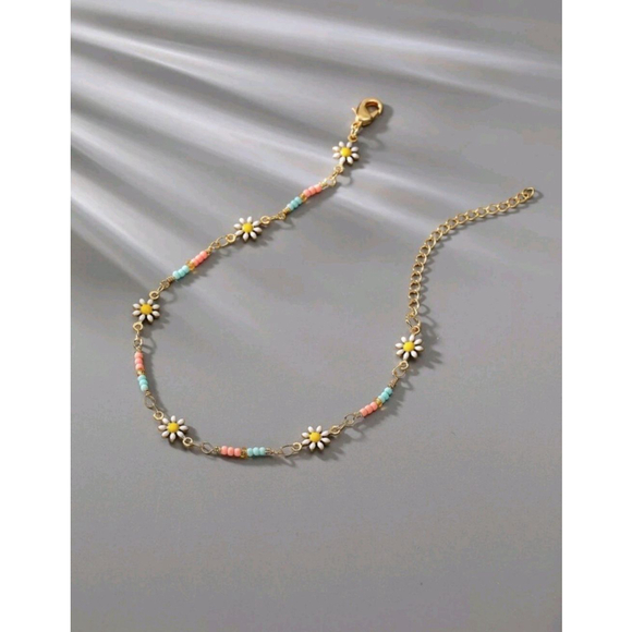 Flower & Bead Anklet - Picture 3 of 4